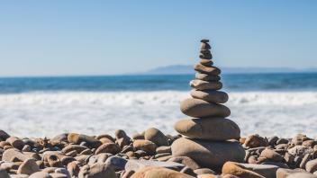 Rock tower on beach