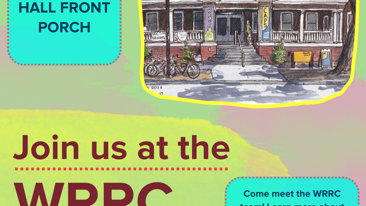Open House flyer with date, time, location of WRRC Open House. There is an illustration of the WRRC in the top right corner.
